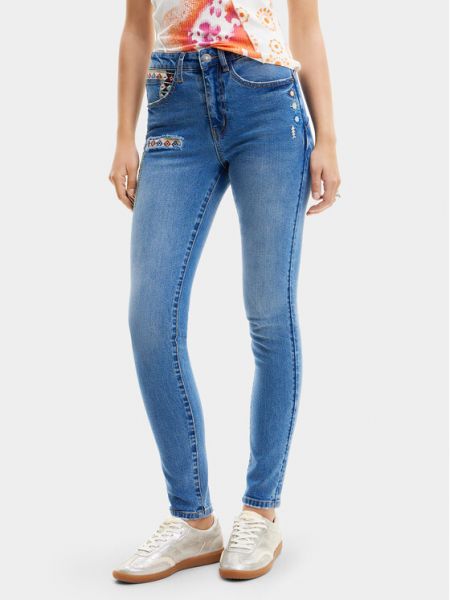 Jeans skinny slim Desigual bleu