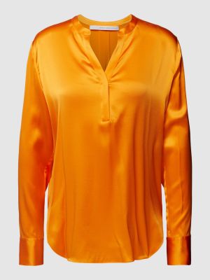 Jedwabna bluzka z dekoltem w serek Herzensangelegenheit pomarańczowa