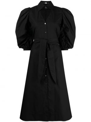 Midi obleka Karl Lagerfeld črna