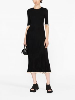 Kašmírové hedvábné mini šaty s krátkými rukávy Proenza Schouler černé