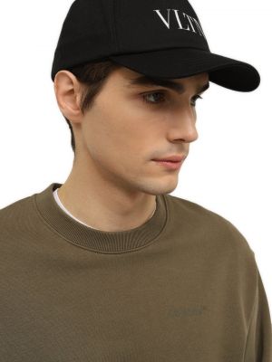 Хлопковая кепка Valentino черная