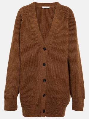 Cárdigan de lana de cachemir con estampado de cachemira The Row marrón
