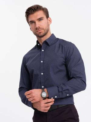 Βαμβακερό πουκάμισο σε στενή γραμμή Ombre μπλε