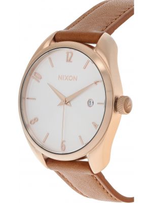 Кожаные часы из розового золота Nixon