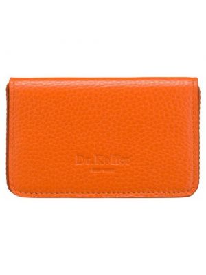 Кожаный кошелек с карманами Dr.koffer оранжевый