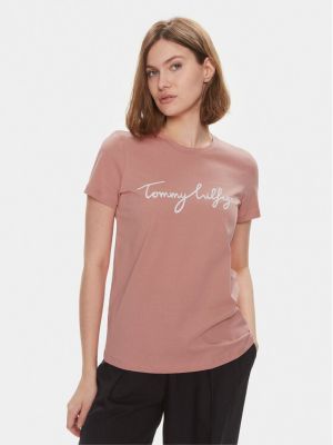 Priliehavé tričko Tommy Hilfiger ružová