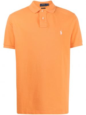 Tikitud polosärk Polo Ralph Lauren oranž