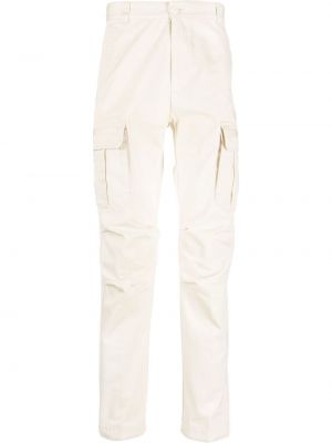 Памучни карго панталони Diesel бяло