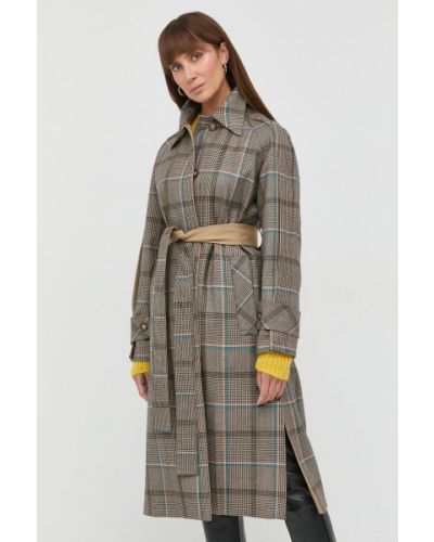 Oboustranný kabát Victoria Beckham dámský, béžová barva, přechodný