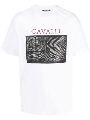 T-shirt mit print Roberto Cavalli weiß