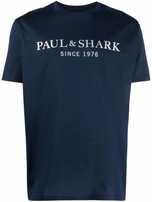 Tričko s potlačou Paul & Shark modrá