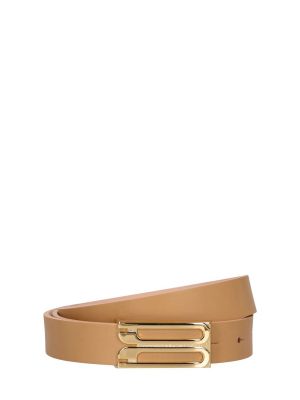 Cinturón de cuero Victoria Beckham dorado