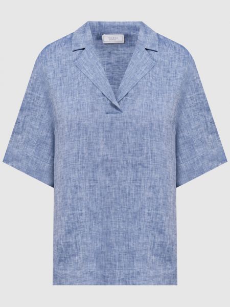 Синяя льняная блузка Peserico