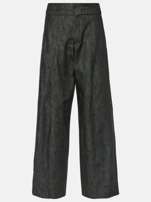 Pantalones rectos de algodón bootcut 's Max Mara negro