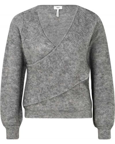 Меланжов пуловер Object Petite сиво