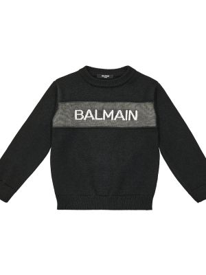 Ull strikkegenser for gutter Balmain Kids svart