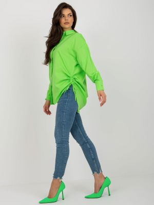 Oversized košeľa Fashionhunters zelená