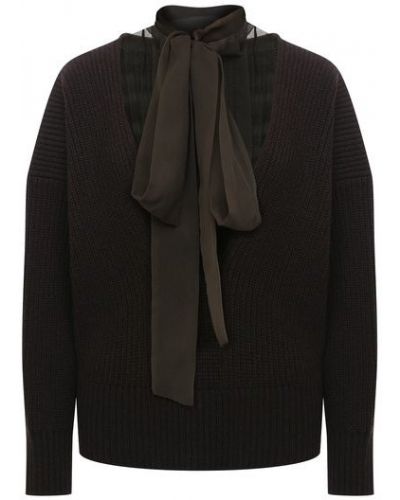 Шерстяной свитер Sacai, коричневый