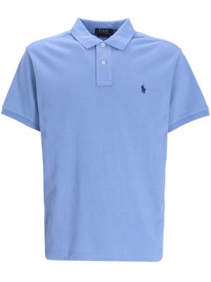 Bombažna polo majica z vezenjem Polo Ralph Lauren modra