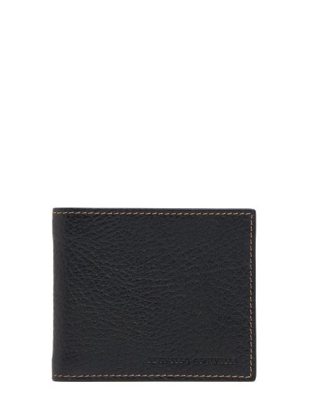 Cartera de cuero Brunello Cucinelli negro