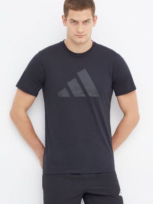 Чорна футболка з принтом Adidas Performance