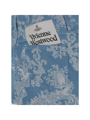Mini falda de algodón de tejido jacquard Vivienne Westwood azul