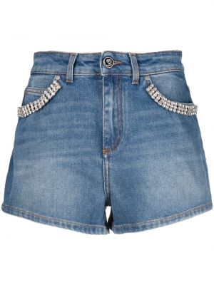 Krystaller jeans-shorts Pinko blå