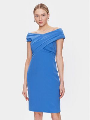 Sukienka koktajlowa Lauren Ralph Lauren niebieska