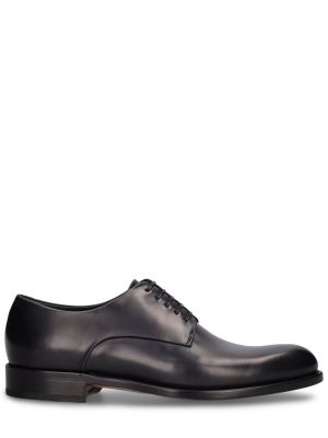 Pantofi derby cu șireturi din piele din dantelă Ferragamo negru