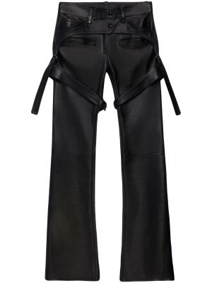 Pantaloni di pelle Courrèges nero