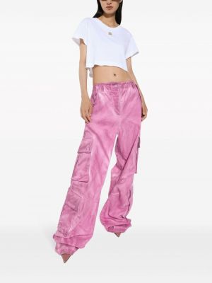 Bavlněné cargo kalhoty relaxed fit Dolce & Gabbana růžové