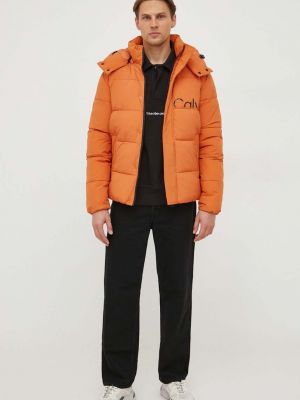 Kurtka jeansowa Calvin Klein Jeans pomarańczowa