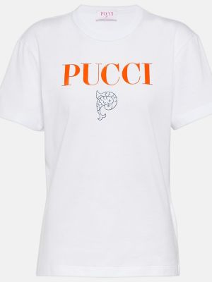 Βαμβακερή μπλούζα Pucci λευκό