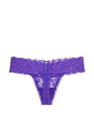 Кружевные стринги на шнуровке Victoria's Secret фиолетовые