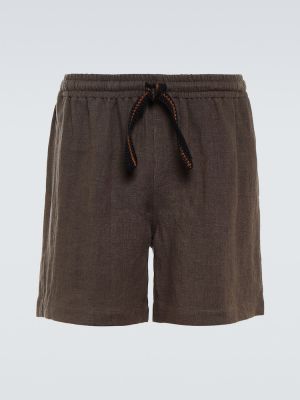 Pantalones cortos de lino Commas marrón