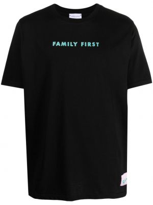 Bombažna majica Family First črna