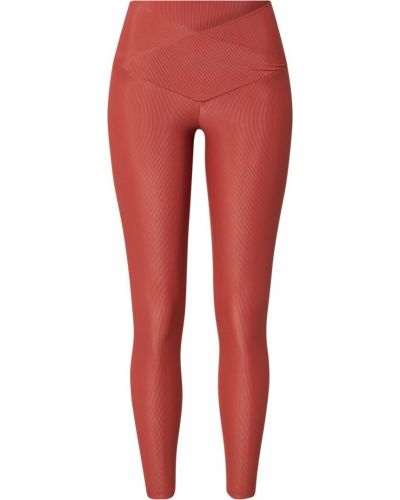 Jednofarebné teplákové nohavice skinny fit z polyesteru Onzie - červená