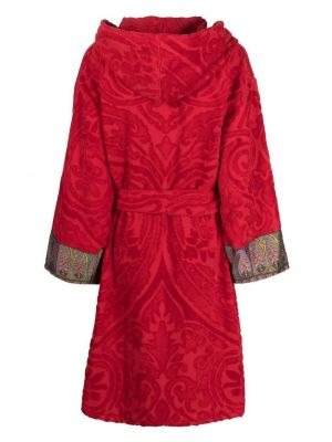 Szlafrok bawełniany z wzorem paisley Etro Home czerwony