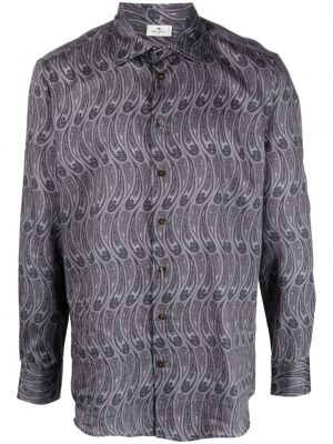 Košeľa s potlačou s paisley vzorom Etro sivá