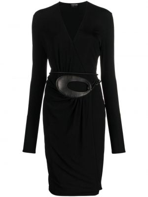 Φόρεμα με λαιμόκοψη v Tom Ford μαύρο