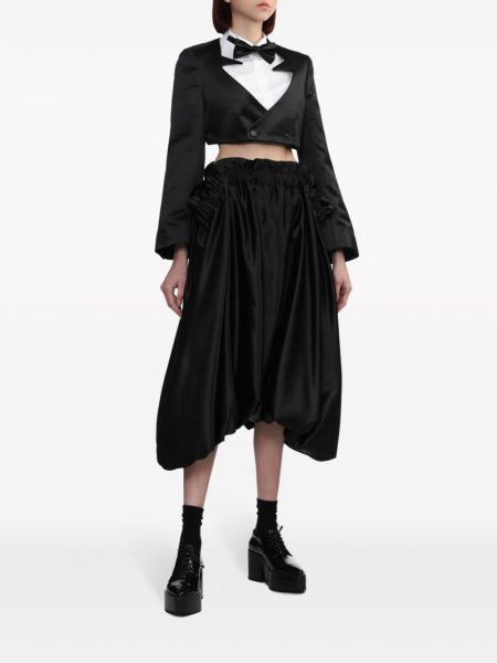 Saténové midi sukně Noir Kei Ninomiya černé