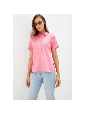 Рубашка COLLETTO BIANCO, прямой силуэт, короткий рукав, 42 розовый