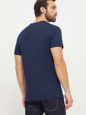 Koszulka bawełniana z nadrukiem Tommy Jeans niebieska