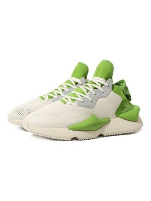 Кожаные кроссовки Y-3 зеленые