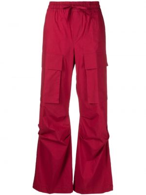 Plisuoti „cargo“ stiliaus kelnės su kišenėmis P.a.r.o.s.h. raudona
