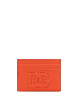 Kožená peňaženka Dolce & Gabbana oranžová