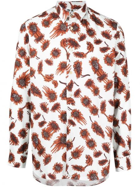 Trykt floral skjorte Paul Smith oransje