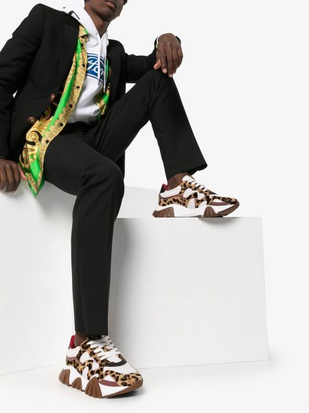 Zapatillas con estampado leopardo Versace blanco