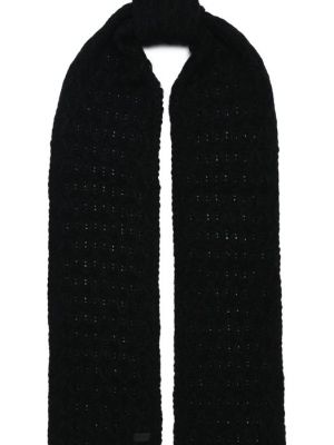 Шерстяной шарф Saint Laurent черный