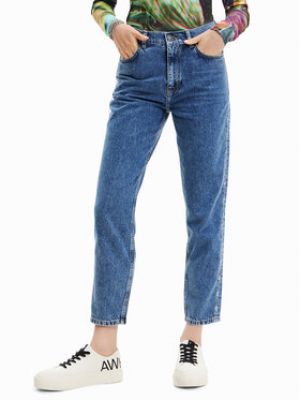 Priliehavé džínsy s rovným strihom Desigual modrá